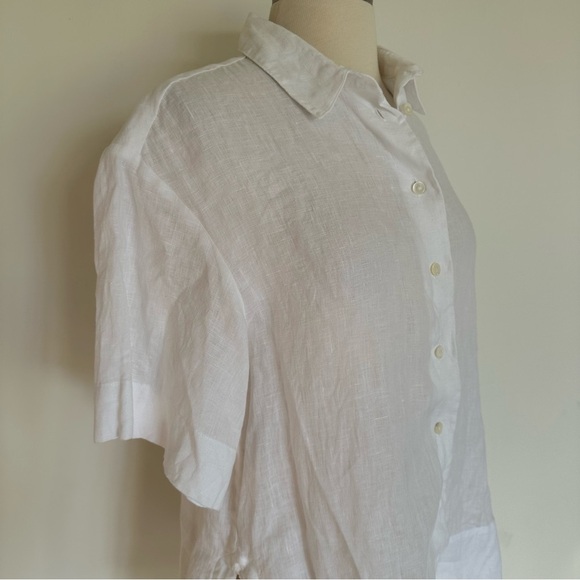New NWOT Banana Republic 100% Linen Boxy Shirt White XS - Picture 6 of 9